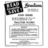 John Deere No. 52 Two-Bottom, No. 51 One-Bottom Tractor Plows Operator's Manual (DIR234A)
