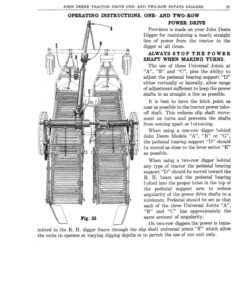 Alternative view of John Deere John DeereTractor Drive Potato Diggers (1-, 2-Rows) Operator's Manual (DIR23C)