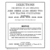 John Deere AG-290 Series Two-Row Tractor Cultivators Operator's Manual (DIR257C)