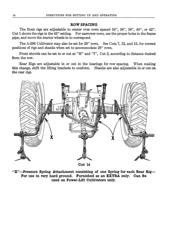 John Deere A-290 Series Two-Row Tractor Cultivators Operator's Manual (DIR257) - Image 2