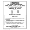 John Deere B-210, B-220 Series Two-Row Cultivators for 'B' Model Tractor Operator's Manual (DIR259A)