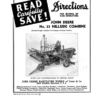 John Deere No. 33 Hillside Combine Operator's Manual (DIR261A)