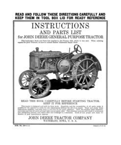 John Deere General Purpose Tractors Operator's Manual (DIR26D)