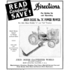 John Deere No. 7C Power Mower on 'L', 'LA' Model Tractors Operator's Manual (DIR291A)