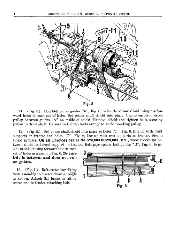 John Deere No. 7C Power Mower on 'L', 'LA' Model Tractors Operator's Manual (DIR291A) - Image 2