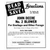 John Deere 2 Ensilage & Forage Blower Operator's Manual (DIR309A)