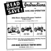 John Deere B' Series Tractors (Not-Styled) Operator's Manual (DIR313)