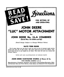 John Deere LUC Engine Operator's Manual (DIR340)