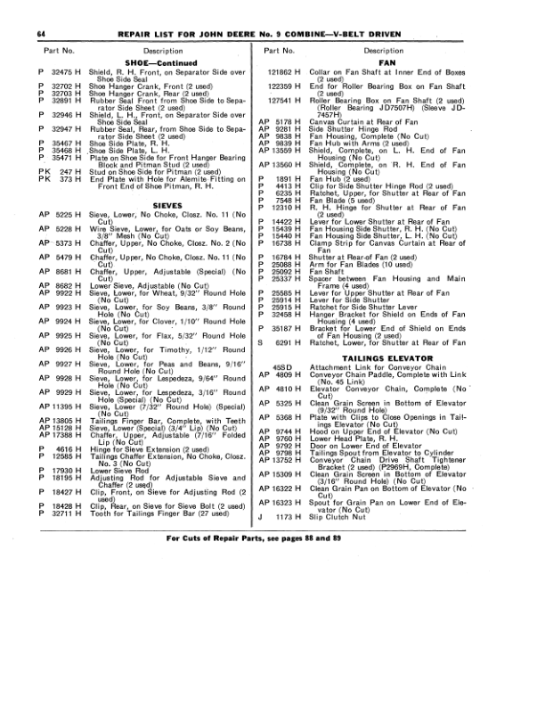 John Deere No. 9 Combine V-Belt Driven Operator's Manual (DIR347A) - Image 3