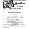 John Deere No. 55 Three-Bottom Tractor Plow Operator's Manual (DIR379A)