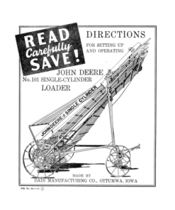 John Deere 101 Single Cylinder Loader Operator's Manual (DIR42A)