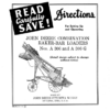John Deere No. A306, A306G Raker-Bar Loaders Operator's Manual (DIR55)