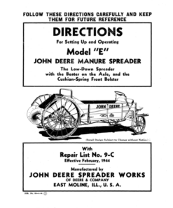 John Deere E Manuare Spreader Operator's Manual (DIR59A)
