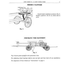Alternative view of John Deere No. 14 Light Power Press Operator's Manual (DIR71C)
