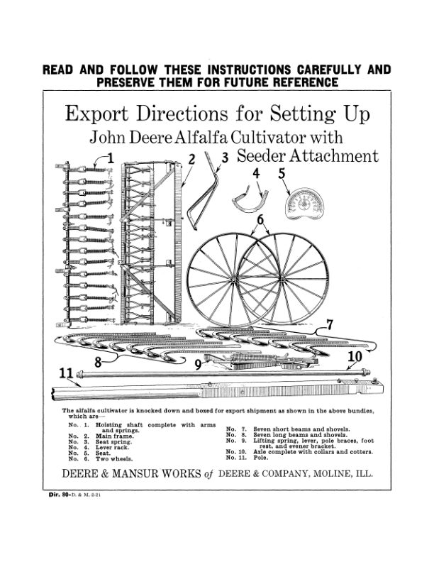 John Deere Alfalfa Cultivator Operator's Manual (DIR80B)