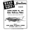 John Deere No. 596 Side Delivery Rake Operator's Manual (DIR93)