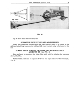 Alternative view of John Deere No. 596 Side Delivery Rake Operator's Manual (DIR93)