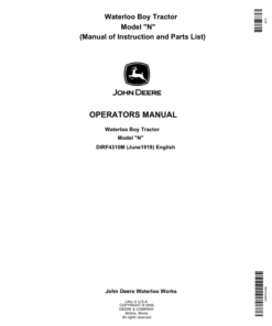 John Deere Waterloo Boy Tractor 'N' Model Operator's Manual (DIRF4310M)