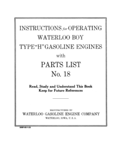 John Deere Waterloo Boy "H" Gasoline Engine Operator's Manual (DIRF65)