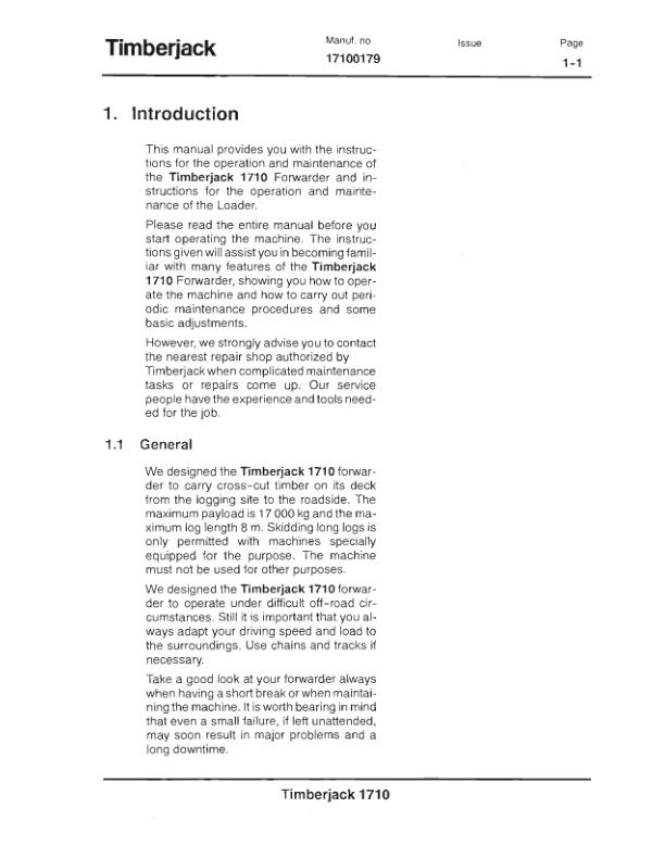 John Deere 1710D Skidders Operator's Manuals (F01710DA) - Image 2