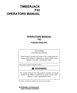 John Deere 743 Harvesting Heads Operator's Manuals (F029238)