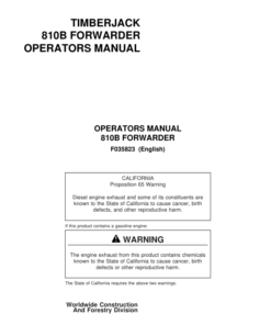 John Deere 810B Forwarders Operator's Manuals (F035823)