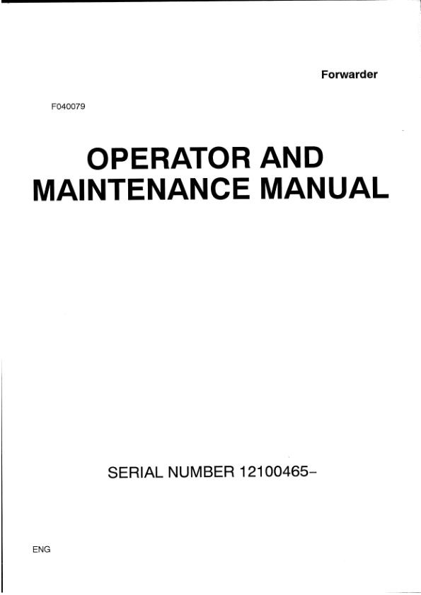 John Deere 1210B Forwarders Operator's Manuals (F040079)