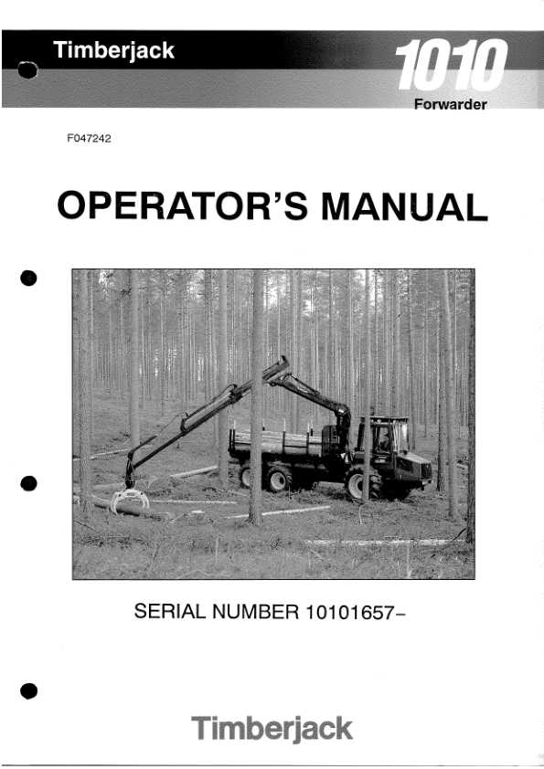 John Deere 1010 Forwarders Operator's Manuals (F047242)
