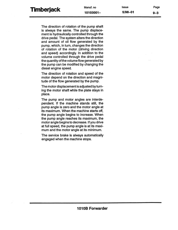 John Deere 1010B Forwarders Operator's Manuals (F053289) - Image 3