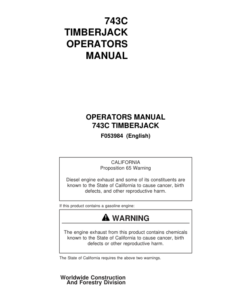 John Deere 743C Harvesting Heads Operator's Manuals (F053984)