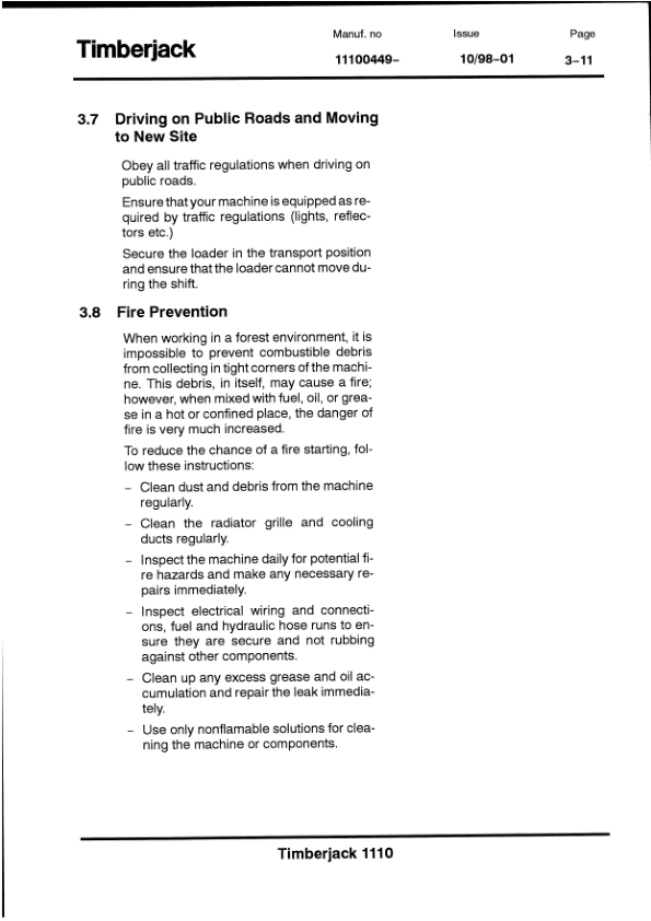 John Deere 1110 Forwarders Operator's Manuals (F056398) - Image 2