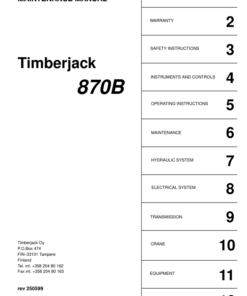 John Deere 870B Wheeled Harvesters Operator's Manuals (F056404)