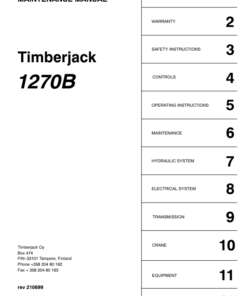 John Deere 1270B Wheeled Harvesters Operator's Manuals (F056423)