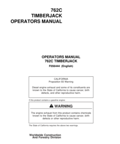 John Deere 762C Harvesting Heads Operator's Manuals (F056444)