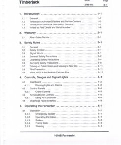 Alternative view of John Deere 1010B Forwarders Operator's Manuals (F056454)