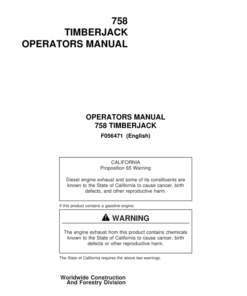 John Deere 758 Harvesting Heads Operator's Manuals (F056471)