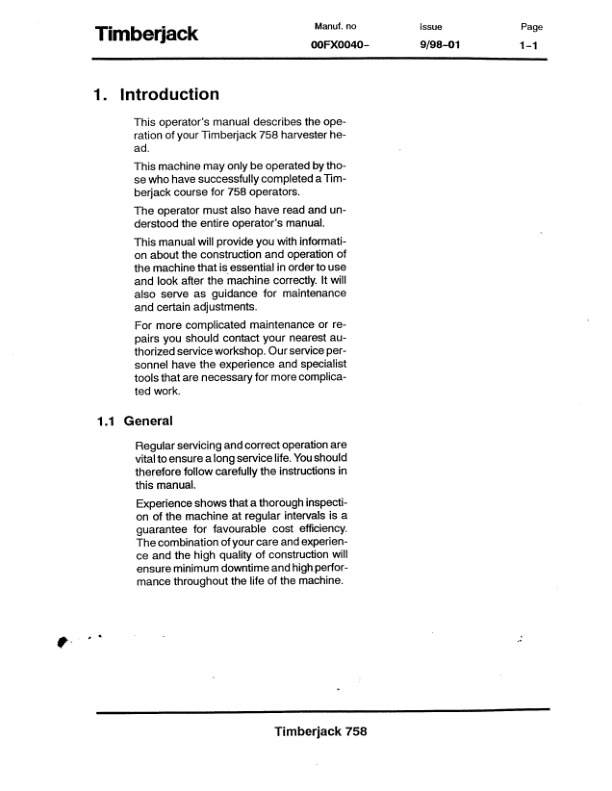 John Deere 758 Harvesting Heads Operator's Manuals (F056471) - Image 2