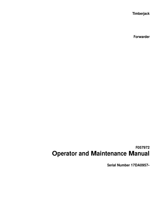 John Deere 810B Forwarders Operator's Manuals (F057972)