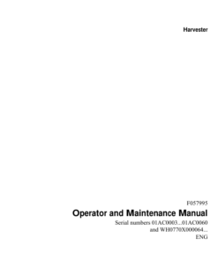 John Deere 770 Wheeled Harvesters Operator's Manuals (F057995)