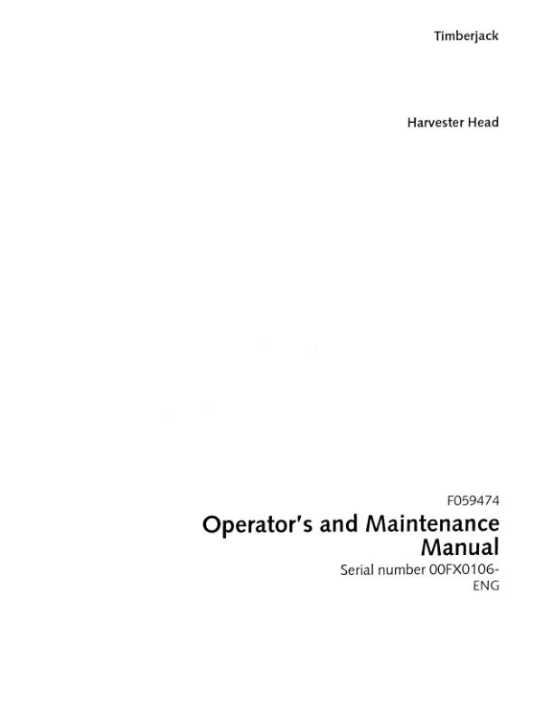 John Deere 758 Harvesting Heads Operator's Manuals (F059474) - Image 2
