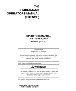 John Deere 745 Harvesting Heads Operator's Manuals (F059913)