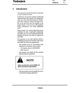 Alternative view of John Deere TJ200H, TJ180H, TJ140H Forwarder Cranes Operator's Manuals (F060357)