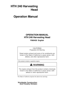 John Deere HTH240 Harvesting Heads Operator's Manuals (F060428)