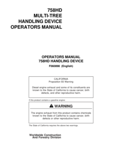 John Deere 758HD Harvesting Heads Operator's Manuals (F060898)