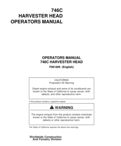 John Deere 746C Harvesting Heads Operator's Manuals (F061609)