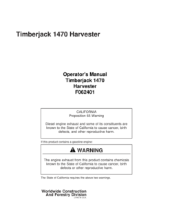 John Deere 1470 Wheeled Harvesters Operator's Manuals (F062401)