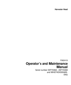 John Deere 745 Harvesting Heads Operator's Manuals (F062419)
