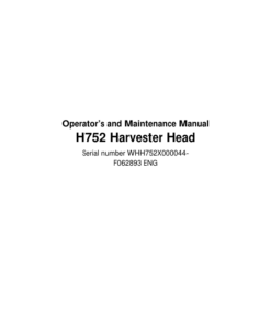 John Deere H752 Harvesting Heads Operator's Manuals (F062893)