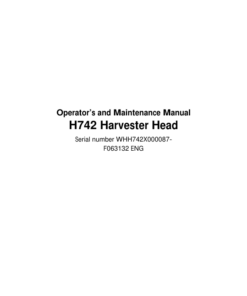 John Deere H742 Harvesting Heads Operator's Manuals (F063132)