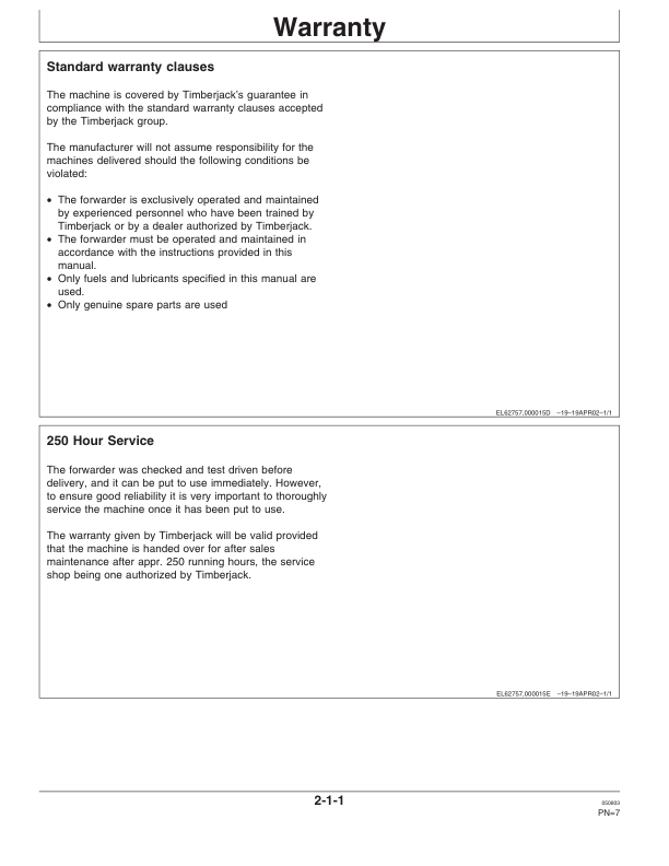 John Deere 1110D Forwarders Operator's Manuals (F064826) - Image 2